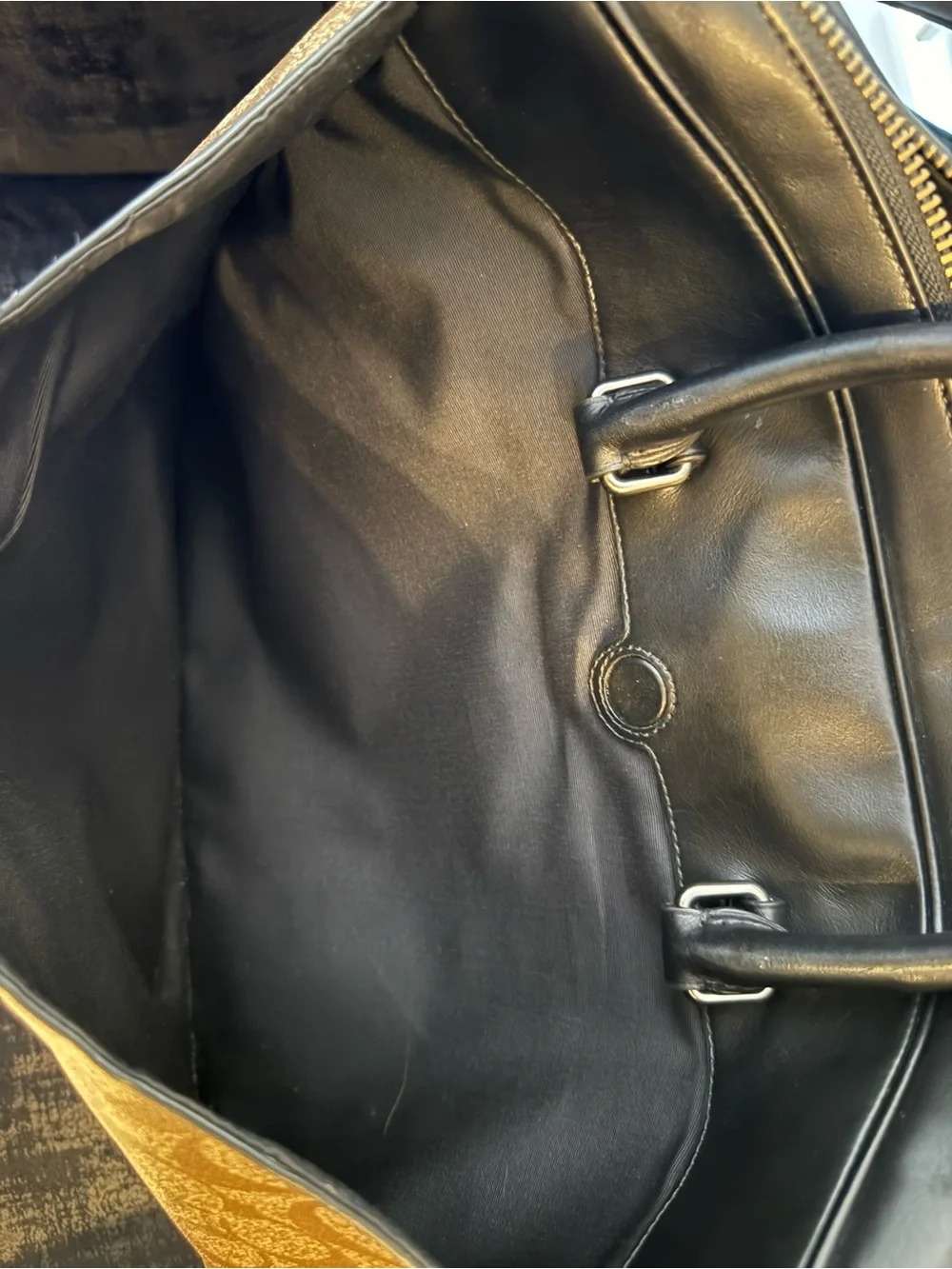 Coach Brown Signature Canvas Briefcase with Black Leather Trim